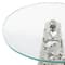 Silver Accent Table with Tempered Glass Tabletops Set